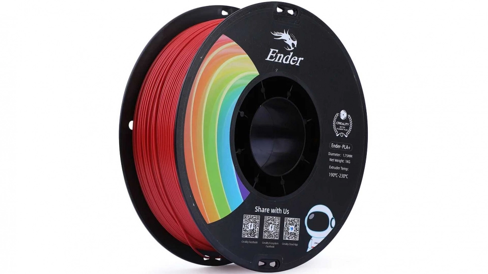 creality-ender-pla-red.970.webp PLA+ Ender series пластик Creality Red 1,75 мм 1 кг — изображение 1