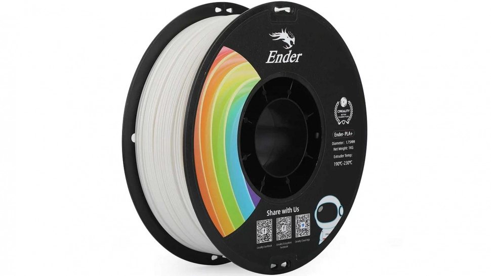 creality-ender-pla-white.970.webp PLA+ Ender series пластик Creality White 1,75 мм 1 кг — изображение 1