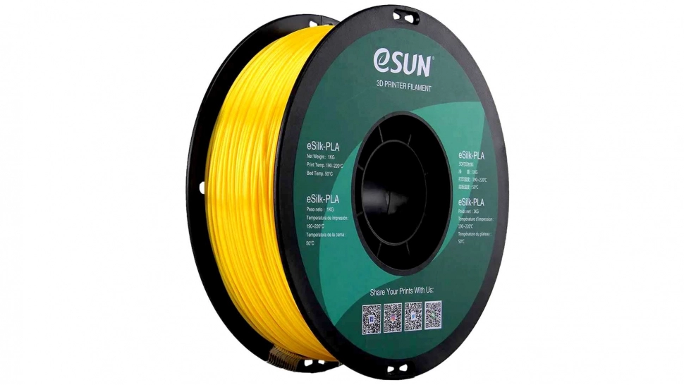 esun-esilk-pla-yellow.970.webp PLA-Silk пластик ESUN Yellow 1,75 мм 1 кг — изображение 1