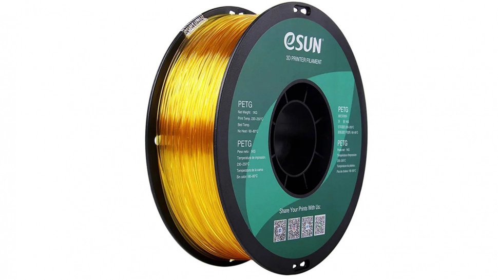 esun-petg-yellow-1.970.webp PETG пластик ESUN Translucent Yellow 1,75 мм 1 кг — изображение 1