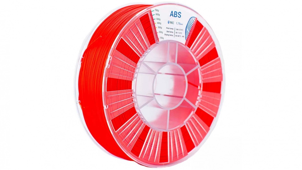 rec-abs-red-1.970.webp ABS пластик REC красный 1,75 мм 0,75 кг — изображение 1