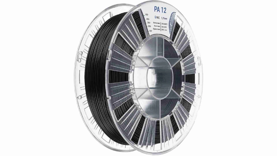 rec-pa12-black-1.970.webp PA12 пластик REC черный 1,75 мм 0,5 кг — изображение 1