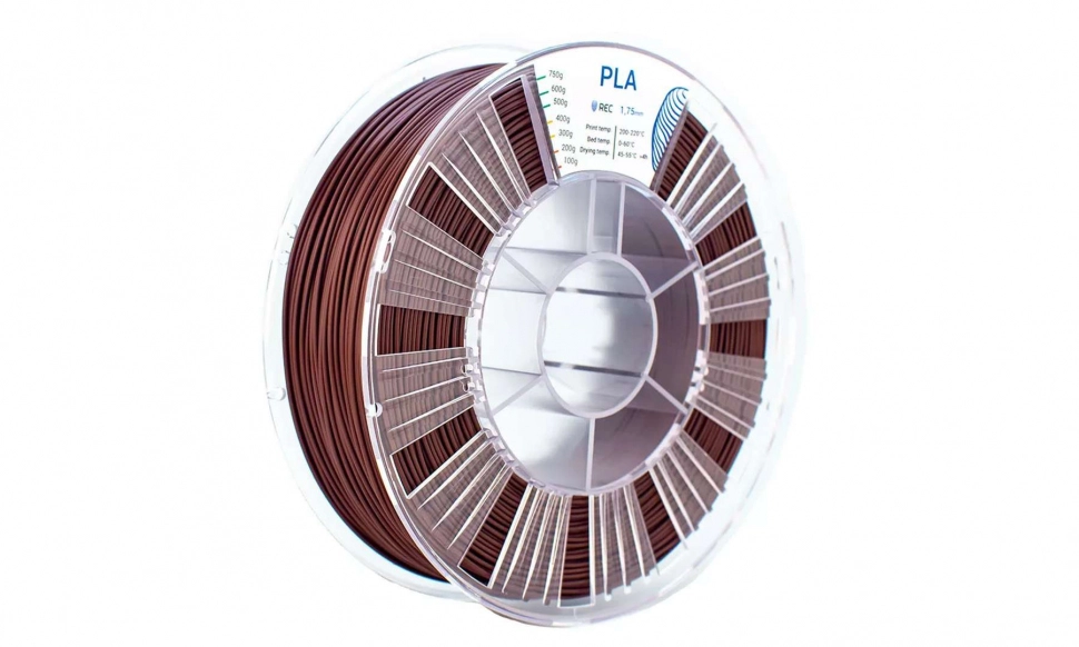 rec-pla-brown-175-075-1.970.webp PLA пластик REC коричневый 1,75 мм 0,75 кг — изображение 1
