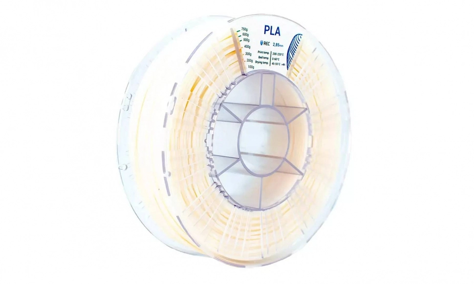 rec-pla-natural-285-075-1.970.webp PLA пластик REC натуральный 2,85 мм 0,75 кг — изображение 1
