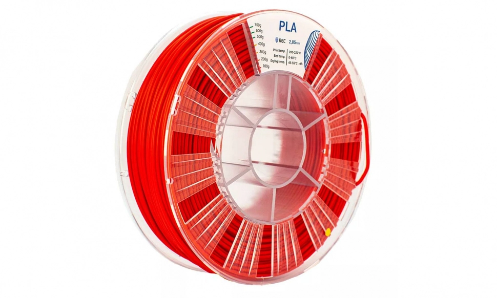 rec-pla-red-285-075-1.970.webp PLA пластик REC красный 2,85 мм 0,75 кг — изображение 1