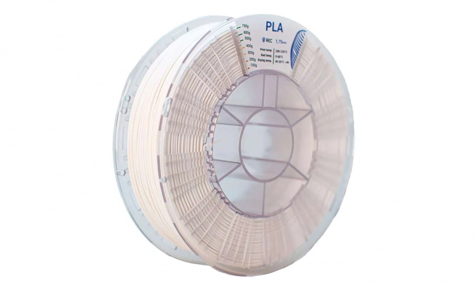 rec-pla-white-175-075-1.970.webp PLA пластик REC белый 1,75 мм 0,75 кг — изображение 1