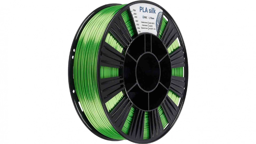 rec-plasilk-green-1.970.webp PLA Silk пластик REC зеленый 1,75 мм 0,75 кг — изображение 1