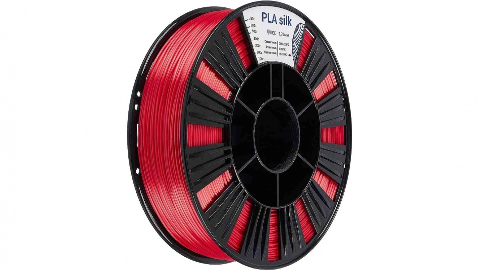 rec-plasilk-red-1.970.webp PLA Silk пластик REC красный 1,75 мм 0,75 кг — изображение 1
