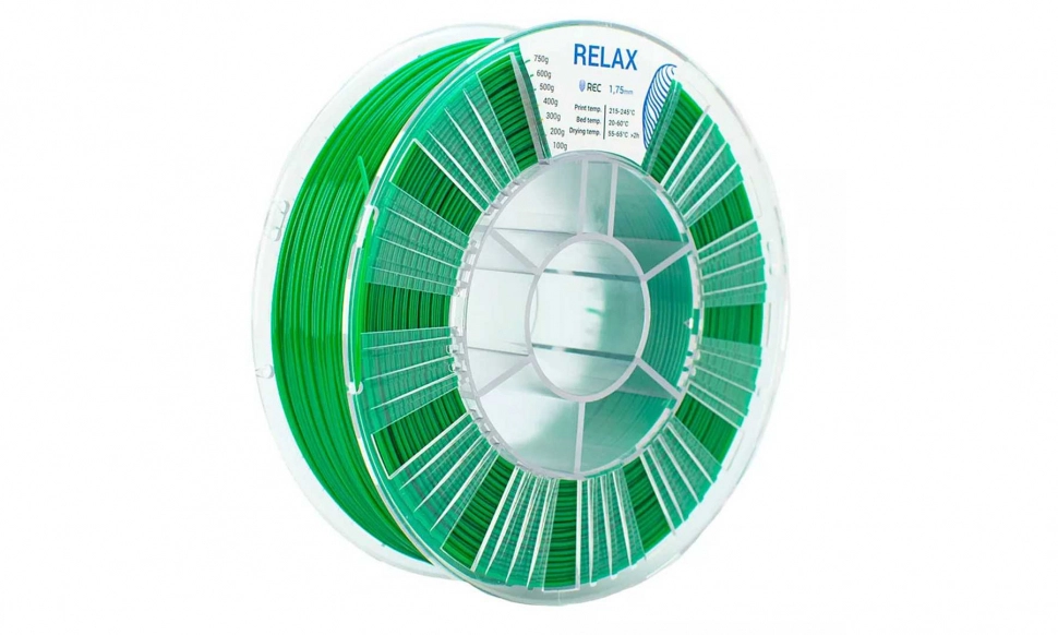 rec-relax-green-1.970.webp PETG пластик REC Relax зеленый 1,75 мм 0,75 кг — изображение 1