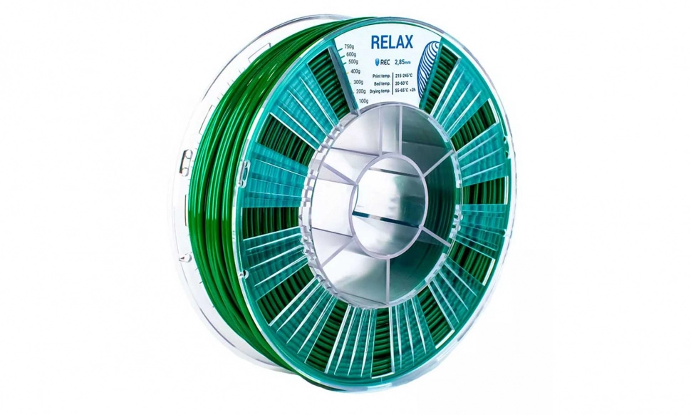 rec-relax-green-285-1.970.webp PETG пластик REC Relax зеленый 2,85 мм 0,75 кг — изображение 1