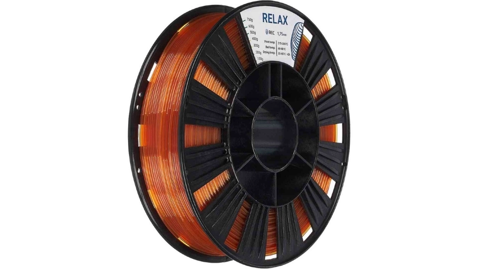 rec-relax-py.970.webp PETG пластик REC Relax прозрачный янтарный 1,75 мм 0,75 кг — изображение 1