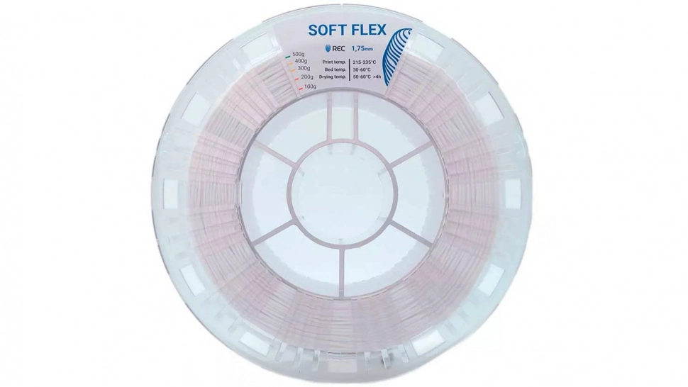 rec-soft-flex-white-1.970.webp TPU A70 пластик REC Soft Flex белый 1,75 мм 0,5 кг — изображение 1